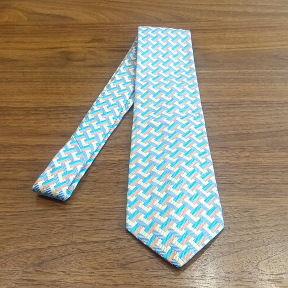 Burberry All Silk Geometric Men's Neck Tie - Picture 1 of 6